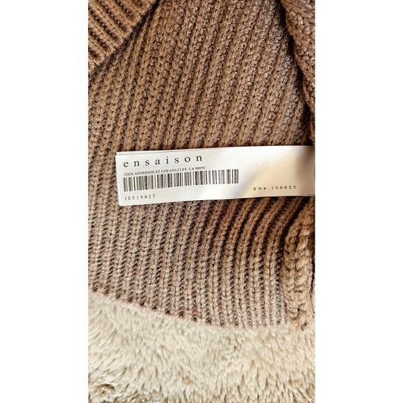 En Saison Karalie Knit Sweater Vest Pullover, Tan- Brown  Sz M - Picture 4 of 7